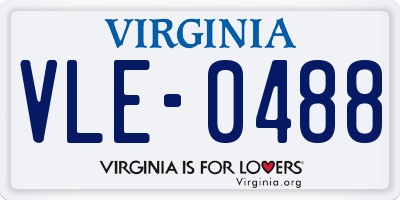 VA license plate VLE0488