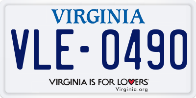 VA license plate VLE0490