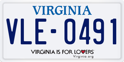 VA license plate VLE0491