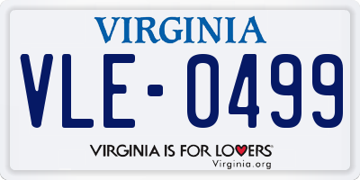 VA license plate VLE0499