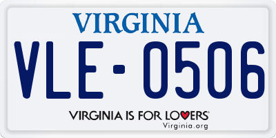 VA license plate VLE0506