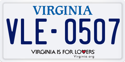 VA license plate VLE0507