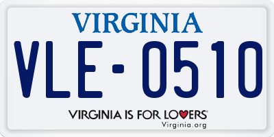 VA license plate VLE0510