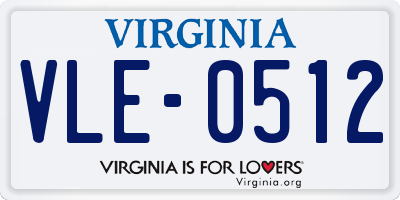 VA license plate VLE0512