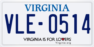 VA license plate VLE0514