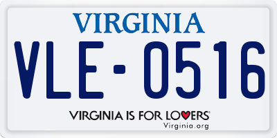 VA license plate VLE0516