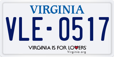 VA license plate VLE0517