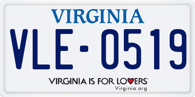 VA license plate VLE0519