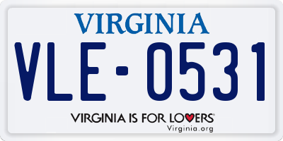 VA license plate VLE0531