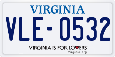 VA license plate VLE0532