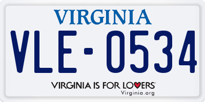VA license plate VLE0534