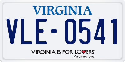 VA license plate VLE0541