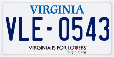 VA license plate VLE0543