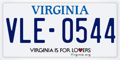 VA license plate VLE0544