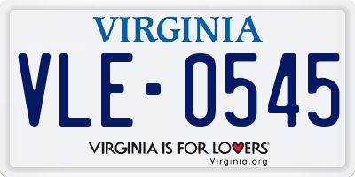 VA license plate VLE0545