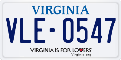 VA license plate VLE0547