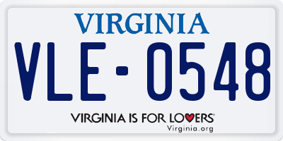 VA license plate VLE0548
