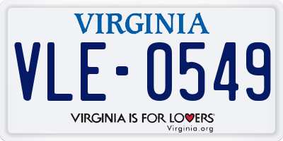 VA license plate VLE0549