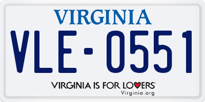 VA license plate VLE0551