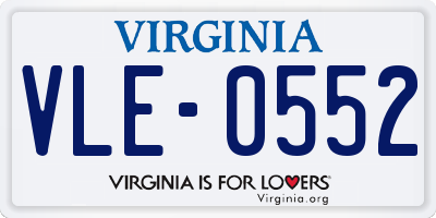 VA license plate VLE0552