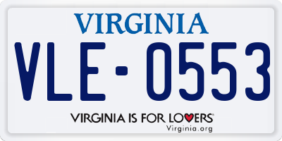 VA license plate VLE0553