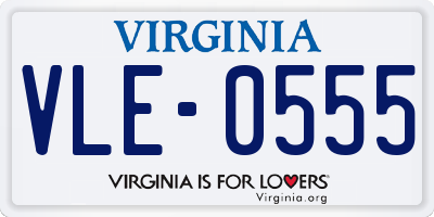 VA license plate VLE0555