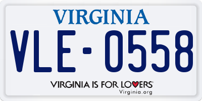 VA license plate VLE0558