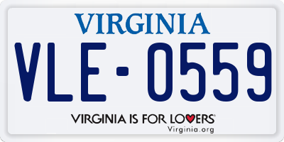 VA license plate VLE0559