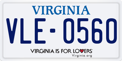 VA license plate VLE0560