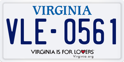 VA license plate VLE0561