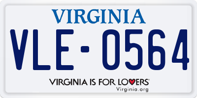 VA license plate VLE0564