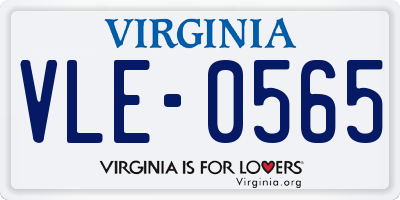 VA license plate VLE0565