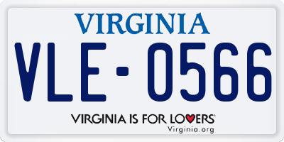 VA license plate VLE0566