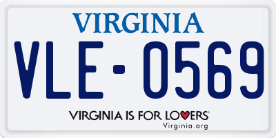 VA license plate VLE0569