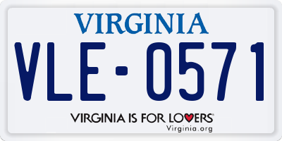 VA license plate VLE0571