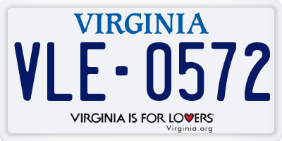 VA license plate VLE0572