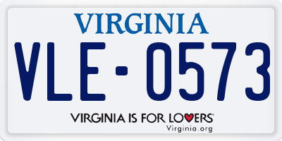 VA license plate VLE0573