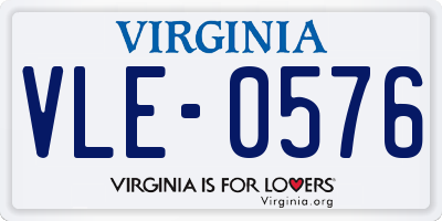 VA license plate VLE0576