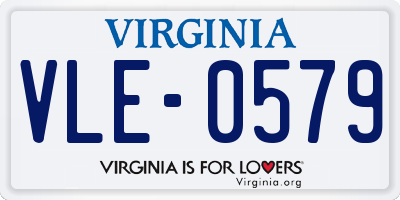 VA license plate VLE0579