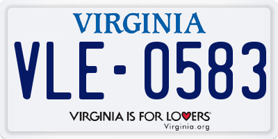 VA license plate VLE0583