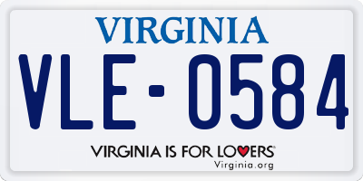 VA license plate VLE0584