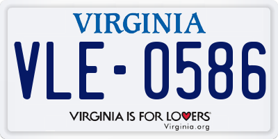 VA license plate VLE0586