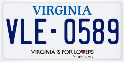 VA license plate VLE0589