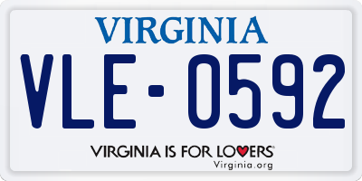 VA license plate VLE0592