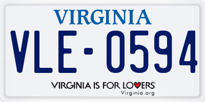 VA license plate VLE0594