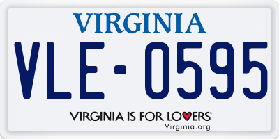 VA license plate VLE0595