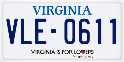 VA license plate VLE0611