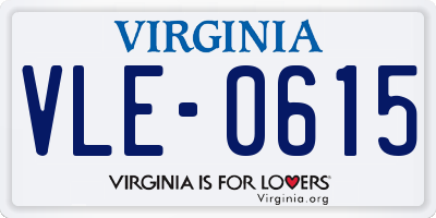 VA license plate VLE0615