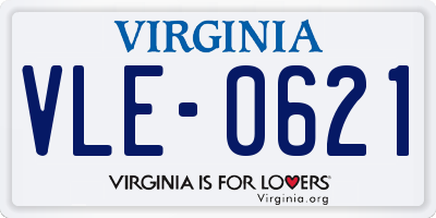 VA license plate VLE0621