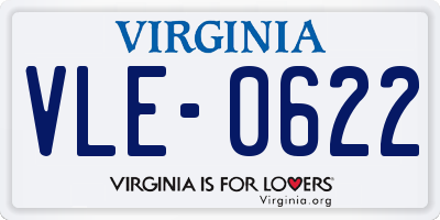 VA license plate VLE0622